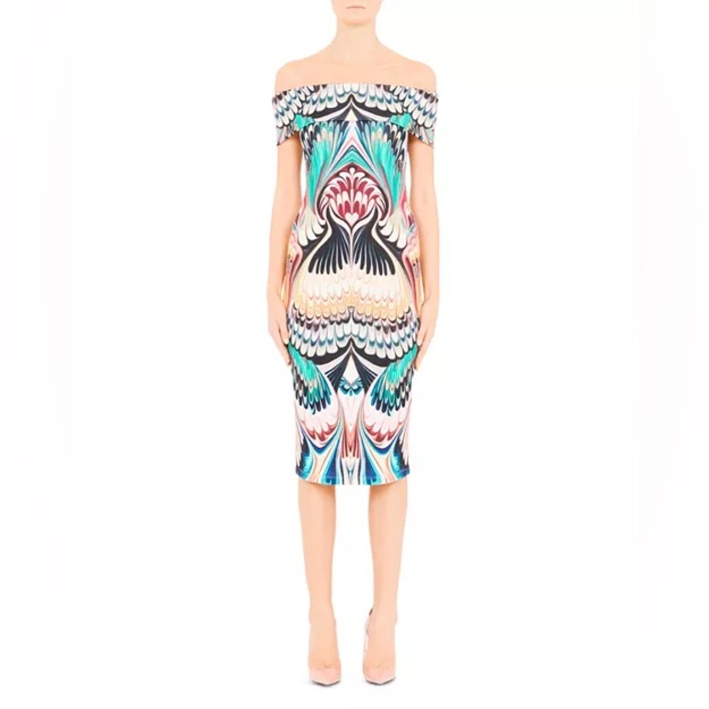 NWT Mary Katranzou Ireson Off-Shoulder Midi Dress